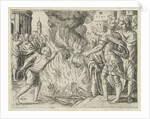 Philistines burned Samson's wife and father by Cornelis Massijs
