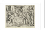 Philistines burned Samson's wife and father by Cornelis Massijs