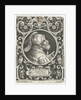 Portrait of Godfrey of Bouillon in medallion inside rectangular frame with ornaments by Anonymous