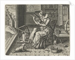 Spinster in an interior by Jan van Halbeeck