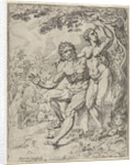 Adam and Eve picking the forbidden fruit by Dirck Volckertsz Coornhert