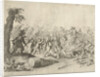 Fight between horsemen and infantry by Willem Basse