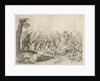 Fight between horsemen and infantry by Willem Basse