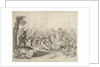 Fight between horsemen and infantry by Willem Basse