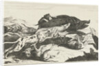 Dogs hunt a boar by Peeter Boel