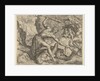 Hercules drags Cerberus from Hell by Julius Goltzius Cornelis Cort