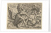 Hercules drags Cerberus from Hell by Julius Goltzius Cornelis Cort
