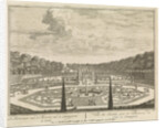 Formal gardens at Castle Heemstede, Large pond at Castle Heemstede, Cave seen from the gallery, Grotto in the garden of Castle Heemstede by Isaac de Moucheron