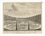 Formal gardens at Castle Heemstede, Large pond at Castle Heemstede, Cave seen from the gallery, Grotto in the garden of Castle Heemstede by Isaac de Moucheron
