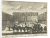 View of the terrace in the French garden of House ter Meer in Maarssen, in the foreground stands a carriage drawn by six horses by Hendrik de Leth