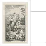 Playwright Paul Scarron surrounded by allegorical figures by Jacob Folkema