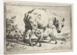 Ewe with two lambs by Adriaen van de Velde