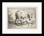 Ewe with two lambs by Adriaen van de Velde
