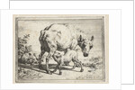 Ewe with two lambs by Adriaen van de Velde