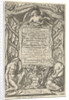 Cartouche with title and the allegorical figures Father Time and History by Nicolaes de Clerck