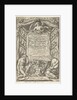 Cartouche with title and the allegorical figures Father Time and History by Nicolaes de Clerck
