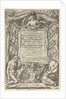 Cartouche with title and the allegorical figures Father Time and History by Nicolaes de Clerck