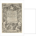 Cartouche with title and the allegorical figures Father Time and History by Nicolaes de Clerck