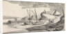 Boats on a river bank by Jan van de Velde II
