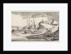 Boats on a river bank by Jan van de Velde II