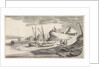 Boats on a river bank by Jan van de Velde II