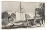 Turf Boats along a quay by Jan van de Velde II