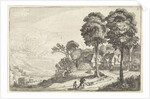 Travellers on a path to a village by Jan van de Velde II