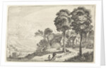 Travellers on a path to a village by Jan van de Velde II