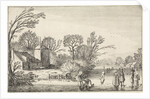 Skating at a farm and a haystack by Jan van de Velde II