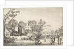 Skating at a farm and a haystack by Jan van de Velde II