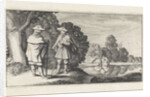 Two pilgrims at a pond by Claes Jansz. Visscher II