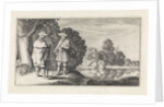 Two pilgrims at a pond by Claes Jansz. Visscher II
