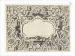 Cartouche surrounded by moresque motives by Hieronymus Cock