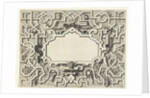 Cartouche surrounded by moresque motives by Hieronymus Cock