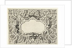 Cartouche surrounded by moresque motives by Hieronymus Cock