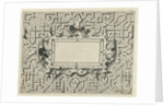 Rectangular cartouche surrounded by moresque motives by Hieronymus Cock