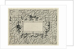 Rectangular cartouche surrounded by moresque motives by Hieronymus Cock