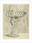 Scale in the form of a shell, supported by a mermaid and a merman by Hieronymus Cock