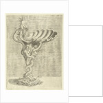 Scale in the form of a shell, supported by a mermaid and a merman by Hieronymus Cock
