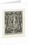 Element earth as a young woman with cornucopia and rosebush in picture frame with ornaments by Assuerus van Londerseel