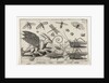 Locusts and fantasy creature with wings and webbed by Nicolaes de Bruyn
