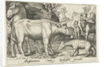 Taurus and other livestock and hyenas by Nicolaes de Bruyn