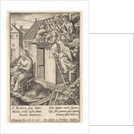 Christ Child puts a roof by Hieronymus Wierix