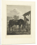 A man and a horse near a well by Jan Anthonie Langendijk Dzn
