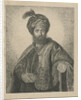 Portrait of an unknown bearded man with turban by Antoine Marie Labouchere