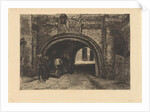 Vehicle with horse under an old gate by Willem Steelink II