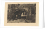 Vehicle with horse under an old gate by Willem Steelink II