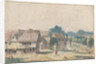 Village with houses with timber by Josua de Grave