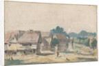 Village with houses with timber by Josua de Grave
