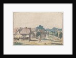 Village with houses with timber by Josua de Grave